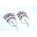 Bead Earrings Silver 925 Sterling Dangle Drop Women Amethyst Stone Handmade B582